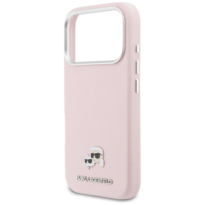 Custodia MagSafe per Apple iPhone 17 Pro Max, Karl Lagerfeld, Karl & Choupette Head's Pin, Rosa