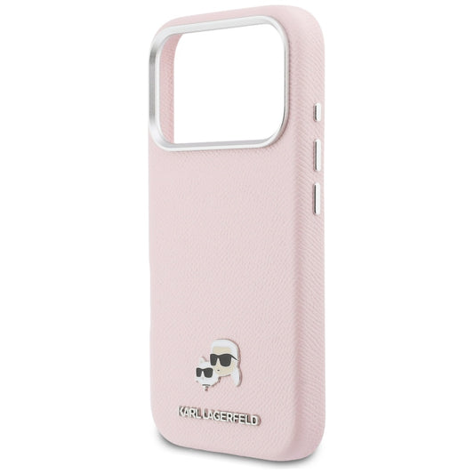 Custodia MagSafe per Apple iPhone 17 Pro Max, Karl Lagerfeld, Karl & Choupette Head's Pin, Rosa
