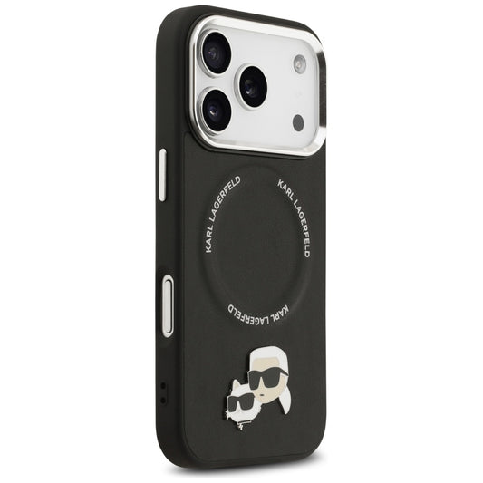 Custodia MagSafe per Apple iPhone 17 Pro Max, Karl Lagerfeld, Karl & Choupette Pins, Nera