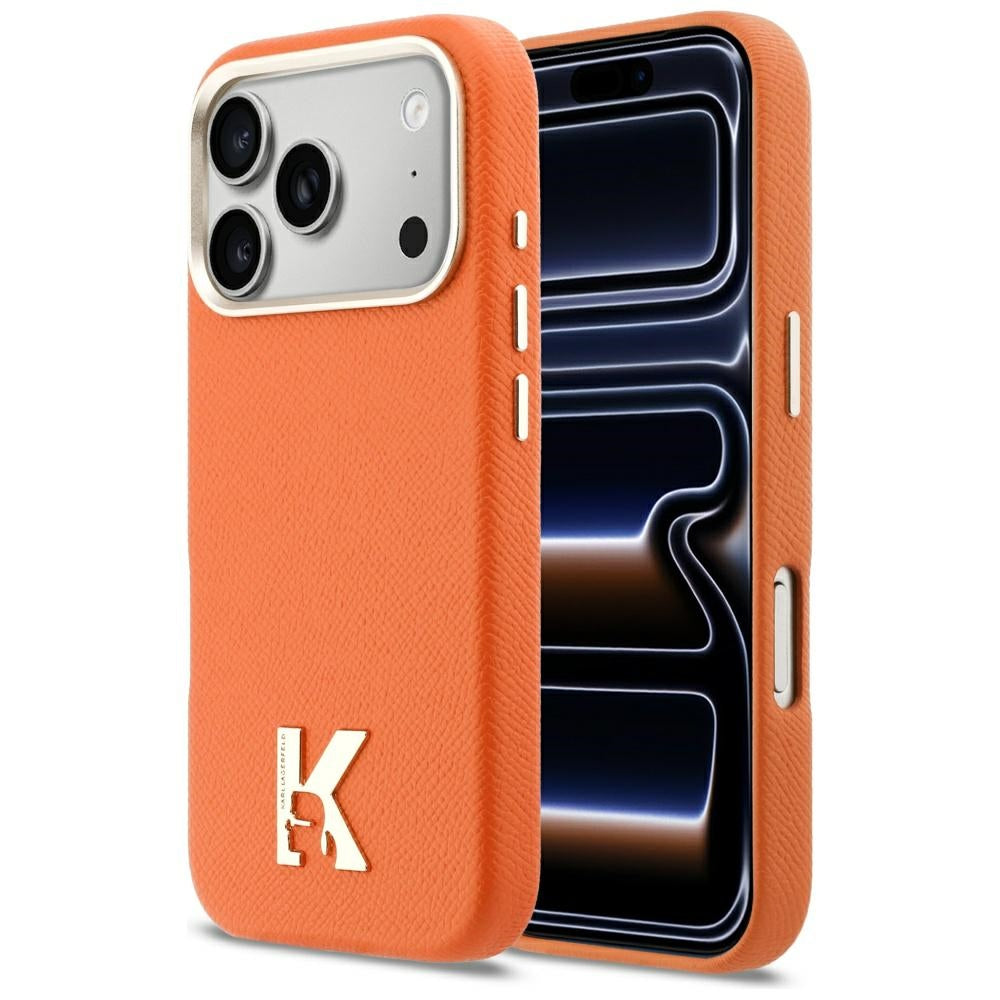 Custodia MagSafe per Apple iPhone 17 Pro Max, Karl Lagerfeld, Karl Head Logo, Arancione