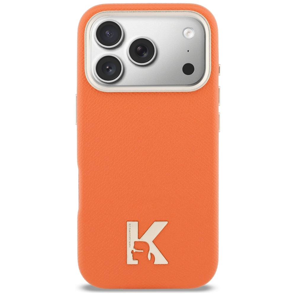 Custodia MagSafe per Apple iPhone 17 Pro Max, Karl Lagerfeld, Karl Head Logo, Arancione