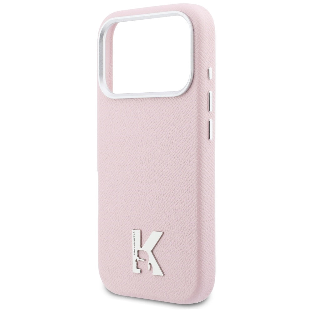 Custodia MagSafe per Apple iPhone 17 Pro Max, Karl Lagerfeld, Karl Head Logo, Rosa