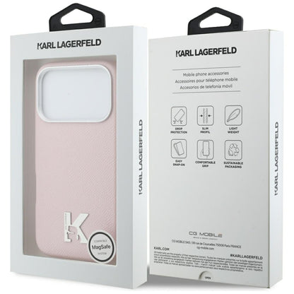 Custodia MagSafe per Apple iPhone 17 Pro Max, Karl Lagerfeld, Karl Head Logo, Rosa