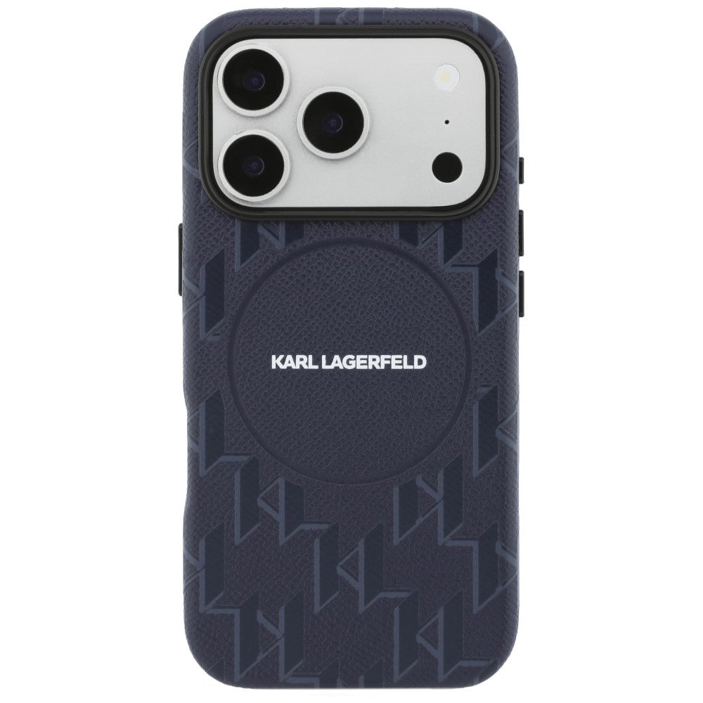 Custodia MagSafe per Apple iPhone 17 Pro Max, Karl Lagerfeld, Logo KL Monogram, Blu