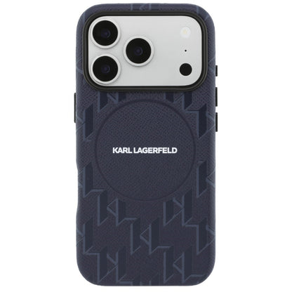 Custodia MagSafe per Apple iPhone 17 Pro Max, Karl Lagerfeld, Logo KL Monogram, Blu