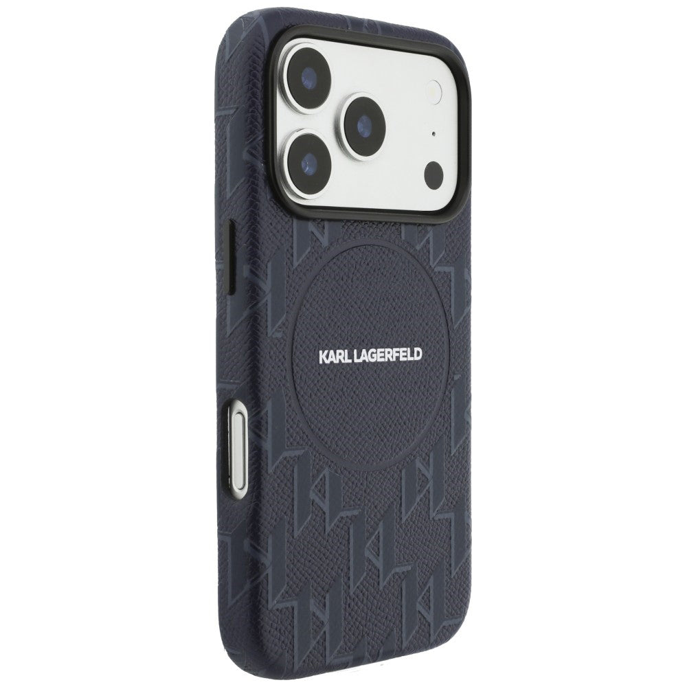 Custodia MagSafe per Apple iPhone 17 Pro Max, Karl Lagerfeld, Logo KL Monogram, Blu