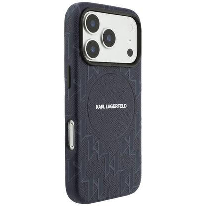 Custodia MagSafe per Apple iPhone 17 Pro Max, Karl Lagerfeld, Logo KL Monogram, Blu