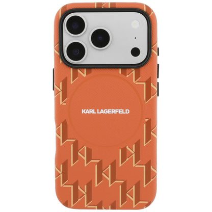 Custodia MagSafe per Apple iPhone 17 Pro Max, Karl Lagerfeld, Logo KL Monogram, Arancione