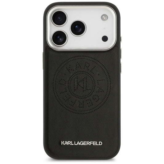Custodia MagSafe per Apple iPhone 17 Pro Max, Karl Lagerfeld, Point & Metal Logo, Nera