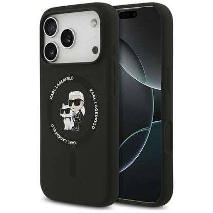 Custodia MagSafe per Apple iPhone 17 Pro Max, Karl Lagerfeld, Ring Karl & Choupette, Nera