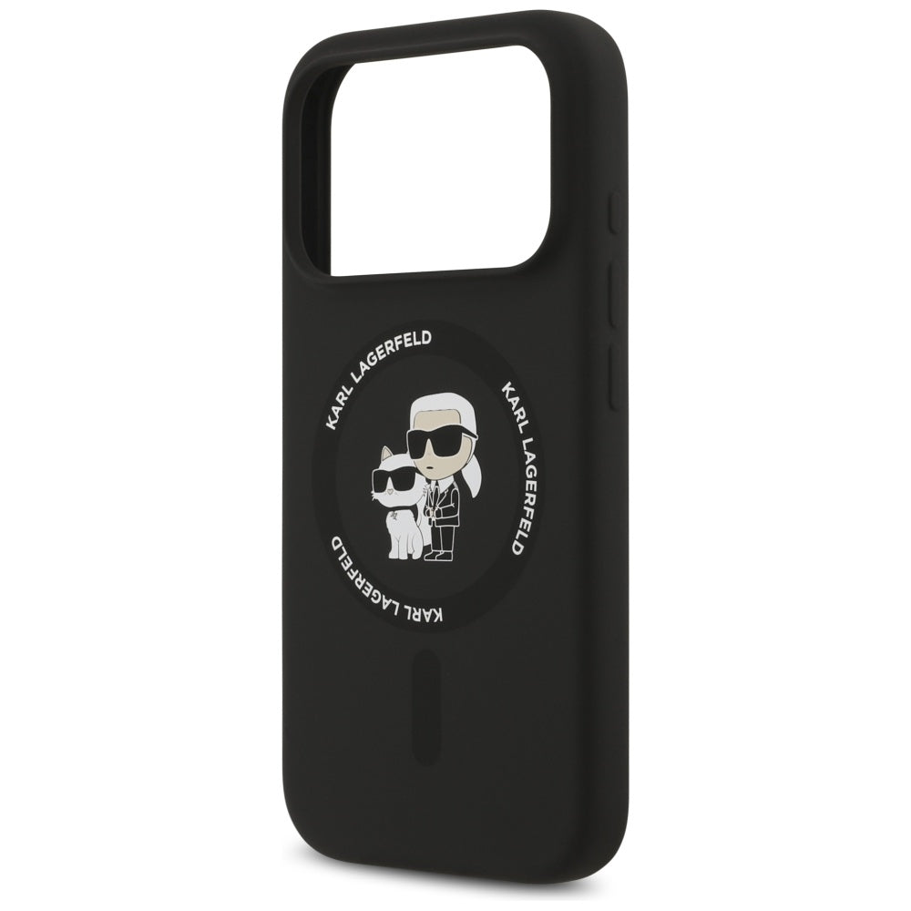 Custodia MagSafe per Apple iPhone 17 Pro Max, Karl Lagerfeld, Ring Karl & Choupette, Nera