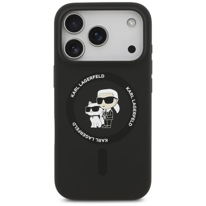 Custodia MagSafe per Apple iPhone 17 Pro Max, Karl Lagerfeld, Ring Karl & Choupette, Nera