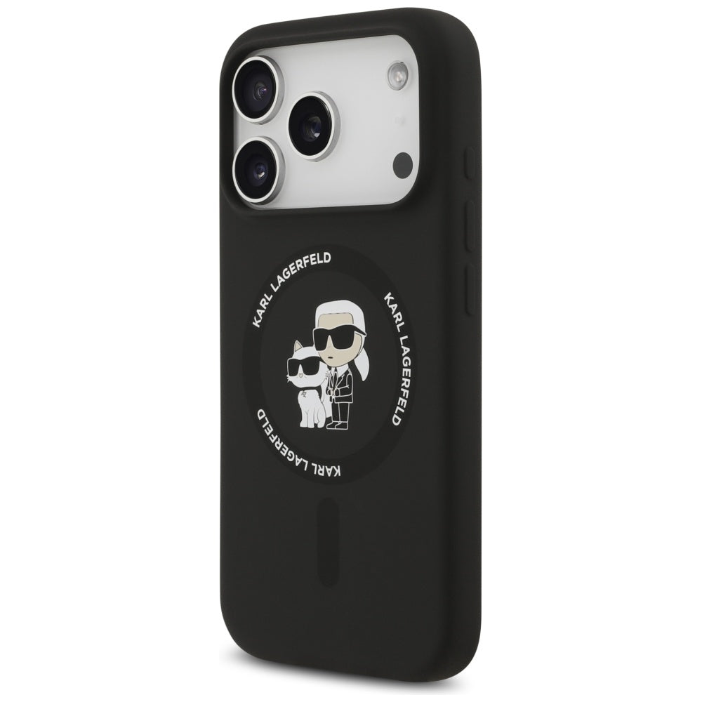 Custodia MagSafe per Apple iPhone 17 Pro Max, Karl Lagerfeld, Ring Karl & Choupette, Nera