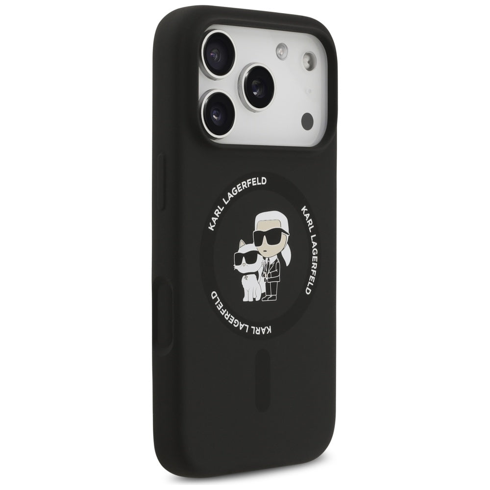 Custodia MagSafe per Apple iPhone 17 Pro Max, Karl Lagerfeld, Ring Karl & Choupette, Nera