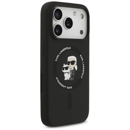 Custodia MagSafe per Apple iPhone 17 Pro Max, Karl Lagerfeld, Ring Karl & Choupette, Nera