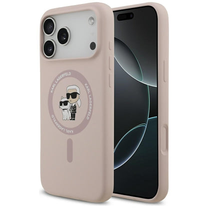Custodia MagSafe per Apple iPhone 17 Pro Max, Karl Lagerfeld, Ring Karl & Choupette, Rosa