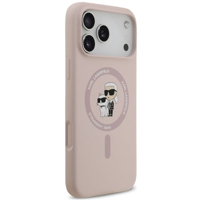 Custodia MagSafe per Apple iPhone 17 Pro Max, Karl Lagerfeld, Ring Karl & Choupette, Rosa
