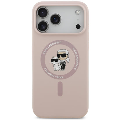 Custodia MagSafe per Apple iPhone 17 Pro Max, Karl Lagerfeld, Ring Karl & Choupette, Rosa