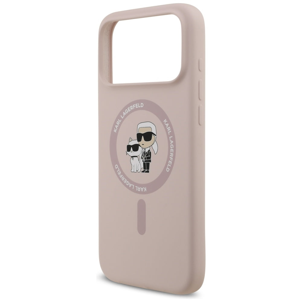 Custodia MagSafe per Apple iPhone 17 Pro Max, Karl Lagerfeld, Ring Karl & Choupette, Rosa