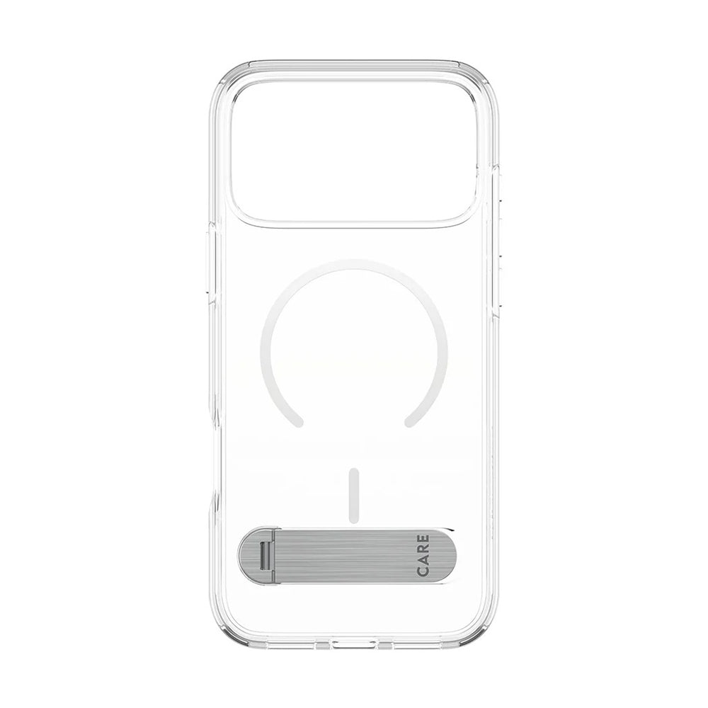 Custodia MagSafe per Apple iPhone 17 Pro Max, PanzerGlass, con Supporto Kickstand, Trasparente Bianca