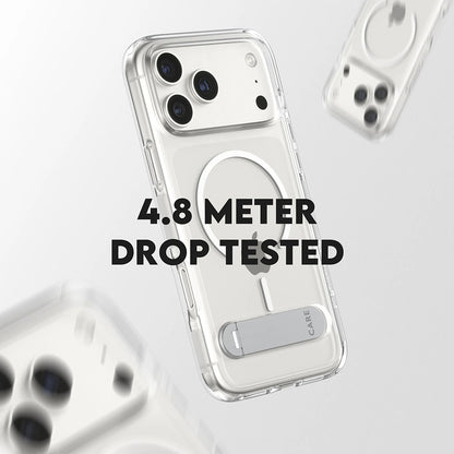 Custodia MagSafe per Apple iPhone 17 Pro Max, PanzerGlass, con Supporto Kickstand, Trasparente Bianca