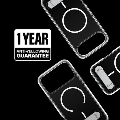 Custodia MagSafe per Apple iPhone 17 Pro Max, PanzerGlass, con Supporto Kickstand, Trasparente Bianca