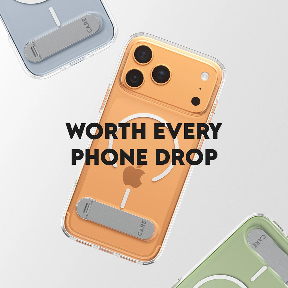 Custodia MagSafe per Apple iPhone 17 Pro Max, PanzerGlass, con Supporto Kickstand, Trasparente Bianca