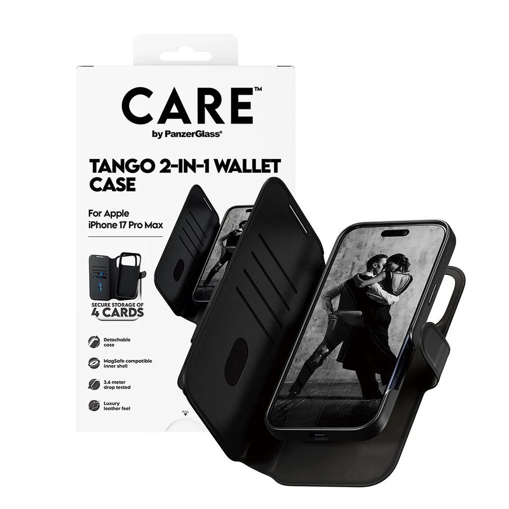 Custodia MagSafe per Apple iPhone 17 Pro Max, PanzerGlass, Care Feature Tango Two-in-One, Nera