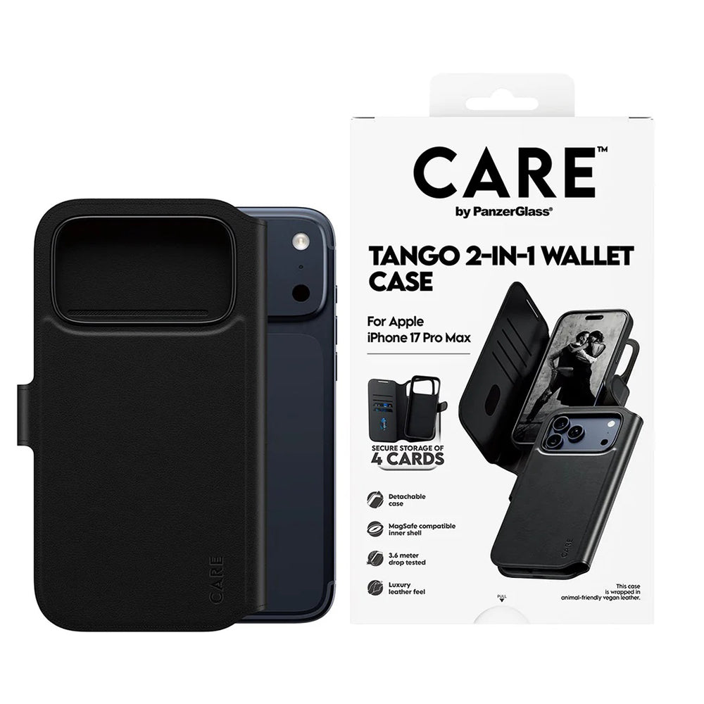 Custodia MagSafe per Apple iPhone 17 Pro Max, PanzerGlass, Care Feature Tango Two-in-One, Nera