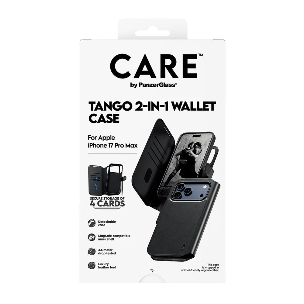 Custodia MagSafe per Apple iPhone 17 Pro Max, PanzerGlass, Care Feature Tango Two-in-One, Nera
