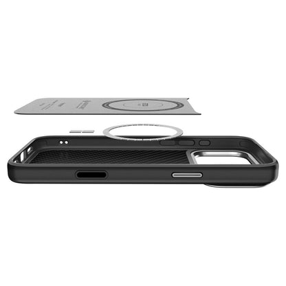 Custodia MagSafe per Apple iPhone 17 Pro Max, Spigen, Enzo Aramid T, Nera Argentata
