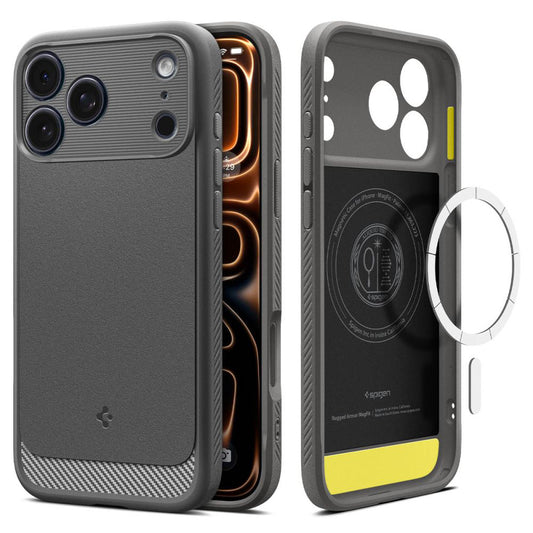 Custodia MagSafe per Apple iPhone 17 Pro Max, Spigen, Rugged Armor, Grigio
