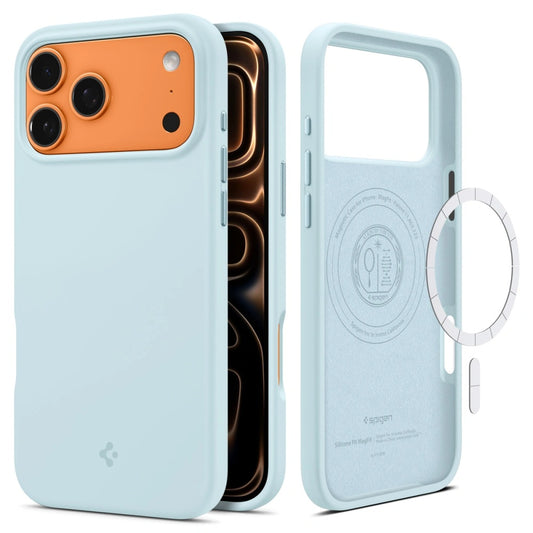Custodia MagSafe per Apple iPhone 17 Pro Max, Spigen, Silicone Fit, Blu