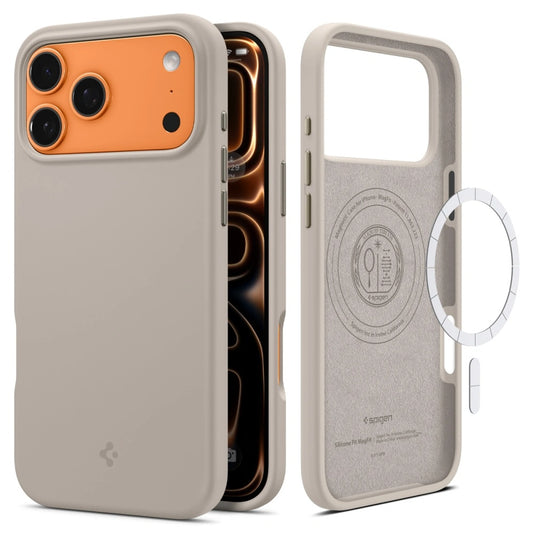 Custodia MagSafe per Apple iPhone 17 Pro Max, Spigen, Silicone Fit, Crema