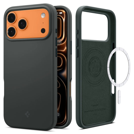 Custodia MagSafe per Apple iPhone 17 Pro Max, Spigen, Silicone Fit, Verde