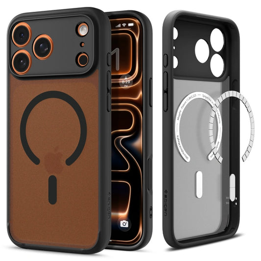 Custodia MagSafe per Apple iPhone 17 Pro Max, Spigen, Ultra Hybrid, Nera Satinata