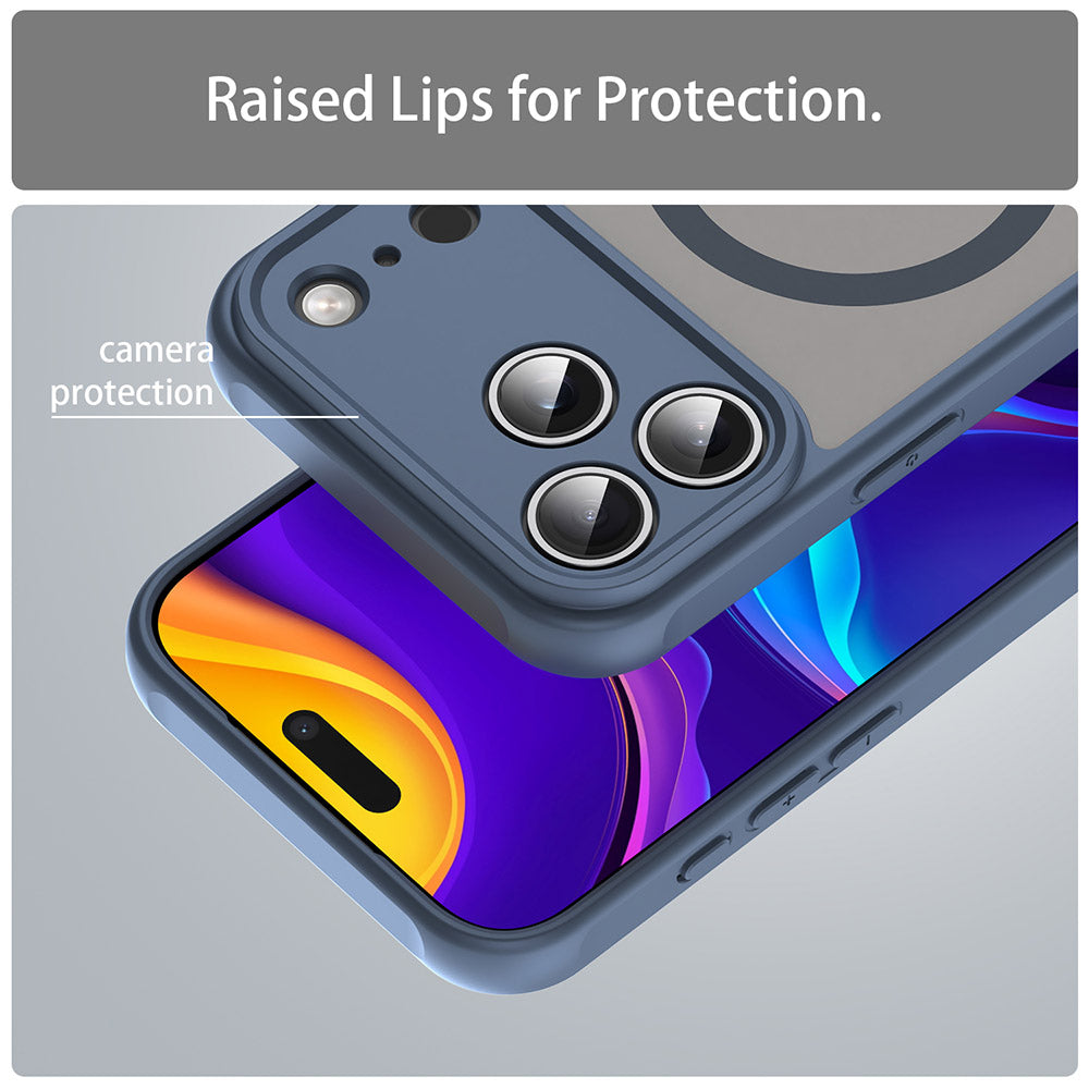Custodia MagSafe per Apple iPhone 17 Pro Max, Techsuit, HaloFrost II, Blu Navy