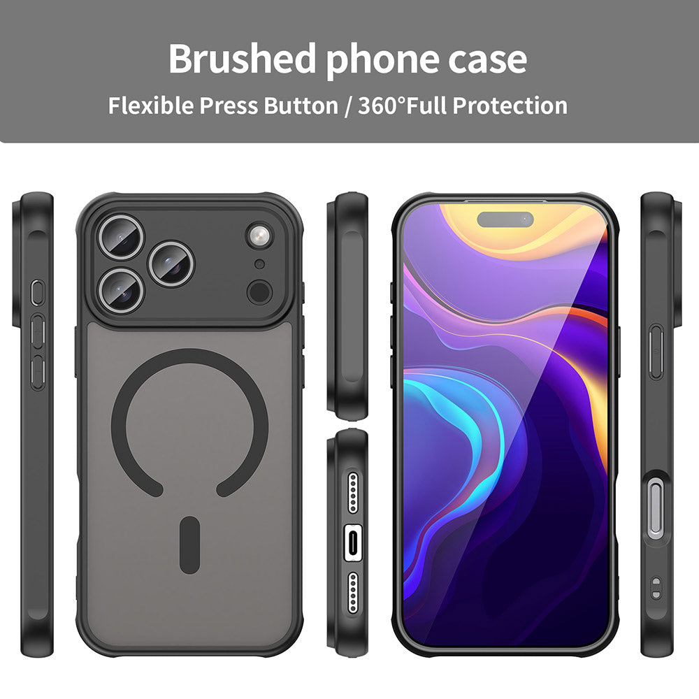 Custodia MagSafe per Apple iPhone 17 Pro Max, Techsuit, HaloFrost II, Nera