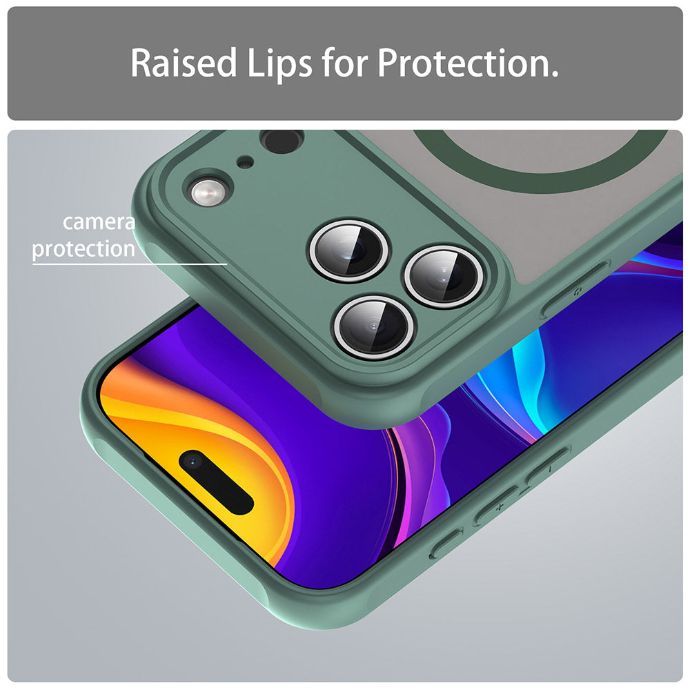Custodia MagSafe per Apple iPhone 17 Pro Max, Techsuit, HaloFrost II, Verde