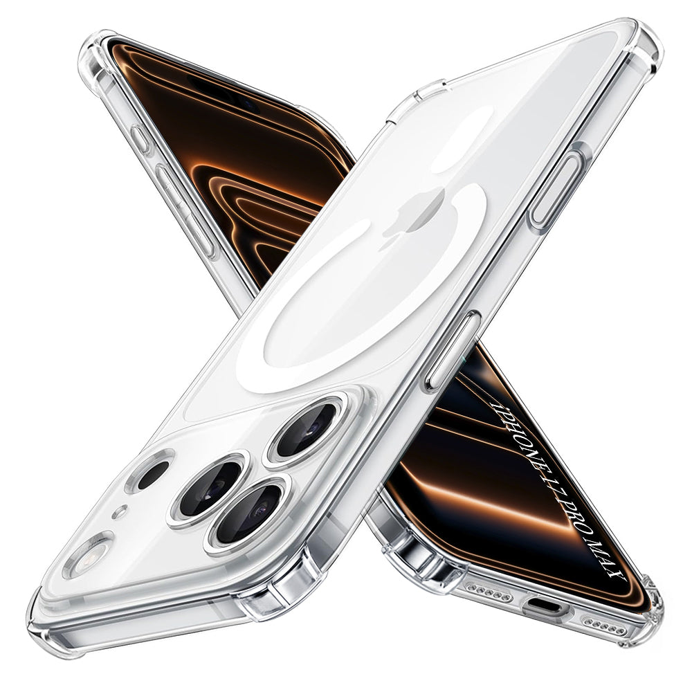 Custodia MagSafe per Apple iPhone 17 Pro Max, Techsuit, Antiurto, Trasparente