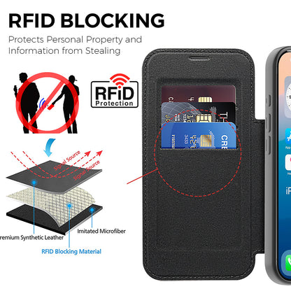 Custodia MagSafe per Apple iPhone 17 Pro Max, Techsuit, SmartMag Book, Marrone