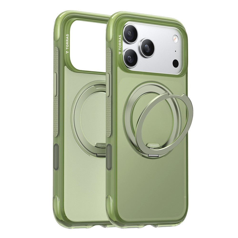 Custodia MagSafe per Apple iPhone 17 Pro Max, Torras, Ostand O3 Air, Verde Satinata
