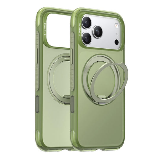 Custodia MagSafe per Apple iPhone 17 Pro Max, Torras, Ostand O3 Air, Verde Satinata