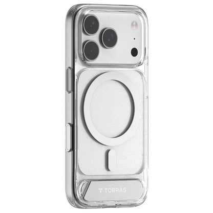 Custodia MagSafe per Apple iPhone 17 Pro Max, Torras, Pstand, Trasparente