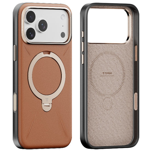 Custodia MagSafe per Apple iPhone 17 Pro Max, Torras, QPRO Leather, Marrone