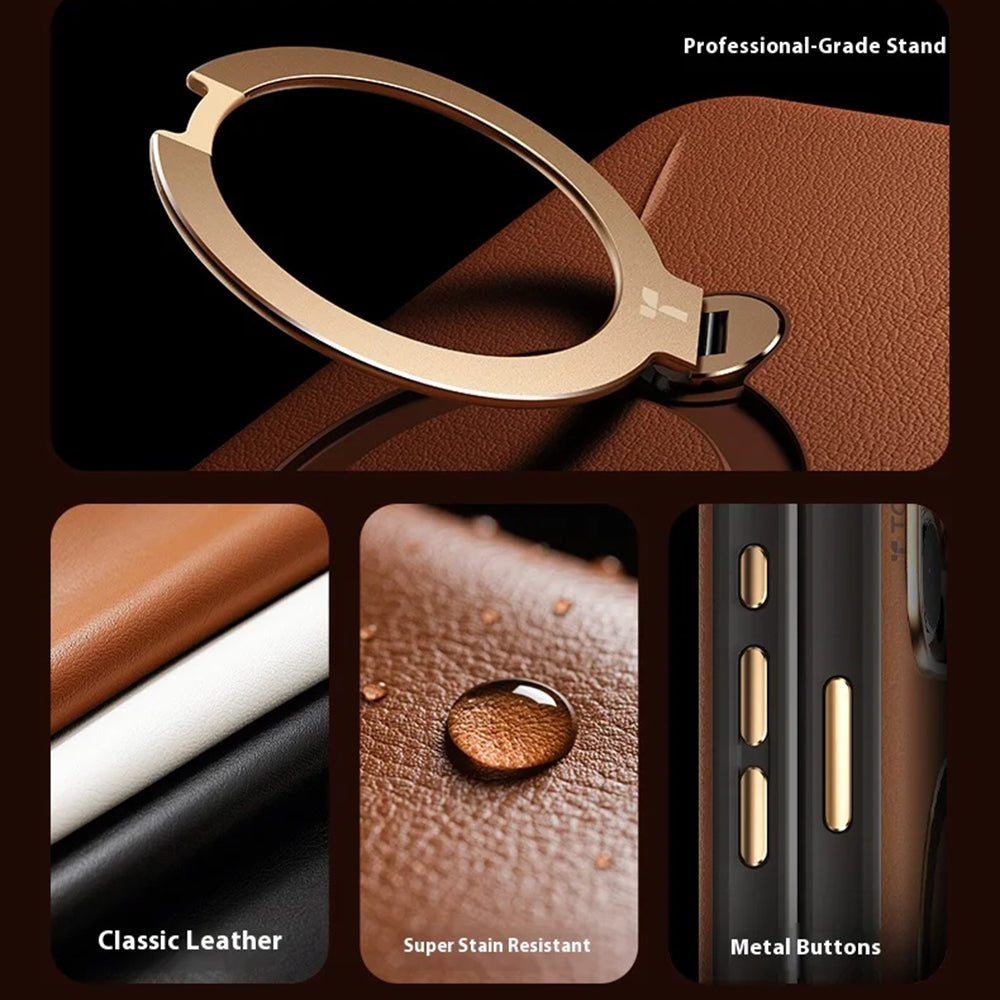 Custodia MagSafe per Apple iPhone 17 Pro Max, Torras, QPRO Leather, Marrone