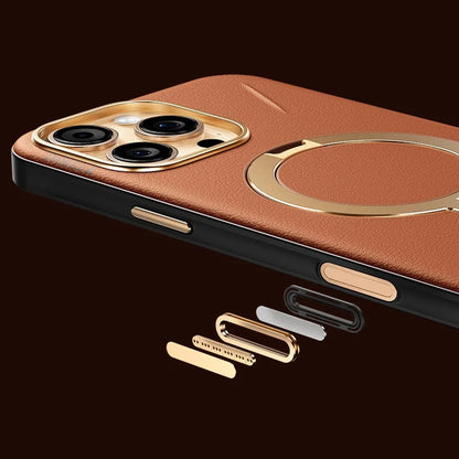 Custodia MagSafe per Apple iPhone 17 Pro Max, Torras, QPRO Leather, Marrone