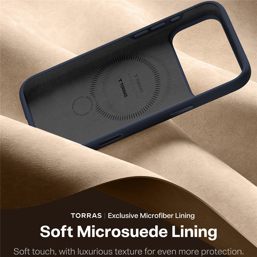 Custodia MagSafe per Apple iPhone 17 Pro Max, Torras, QPRO Silicone, Blu