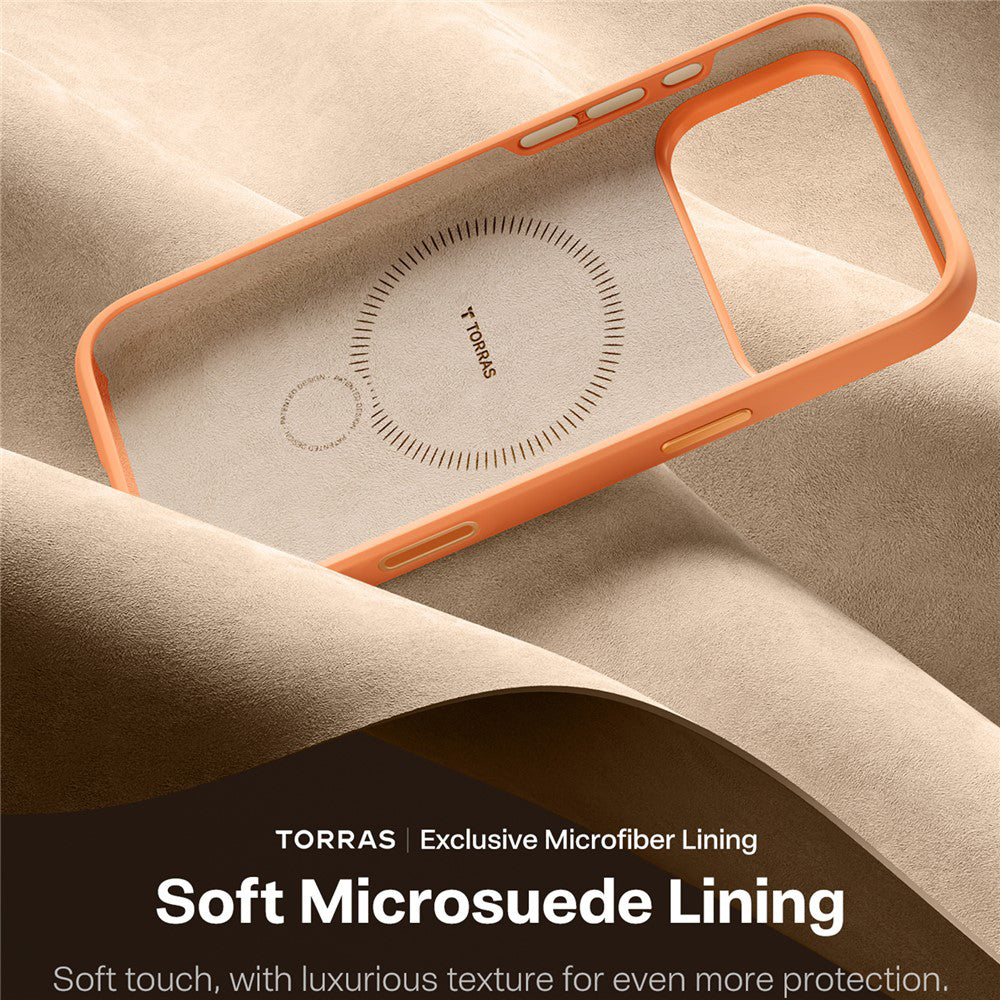 Custodia MagSafe per Apple iPhone 17 Pro Max, Torras, QPRO Silicone, Arancione