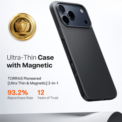 Custodia MagSafe per Apple iPhone 17 Pro Max, Torras, SlimFit, Nera
